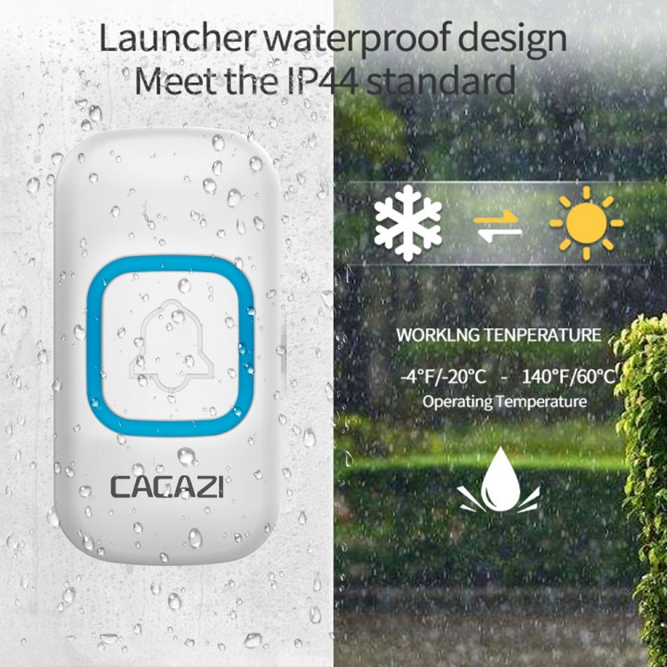 CACAZI V028F 1 For 3 Wireless Music Doorbell without Battery CACAZI V028F 1 For 3 Wireless Music Doorbell without Battery